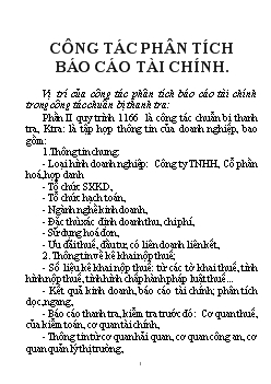 Công tác phân tích báo cáo tài chính