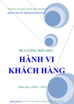 Đề cương môn học Hành vi khách hàng