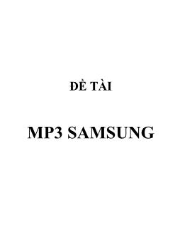 Đề tài Chiến lược kinh doanh Mp3 Samsung