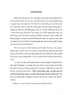 Đề tài Một số biện pháp nâng cao hiệu quả sản xuất kinh doanh tại công ty cổ phần thương mại vinashin Hạ Long