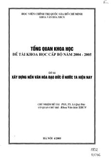 Đề tài Xây dựng nền văn hóa đạo đức ở nước ta hiện nay