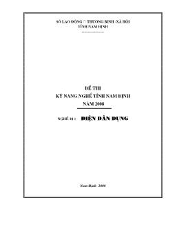Đề thi Kỹ năng nghề tỉnh nam định năm 2008 môn điện dân dụng