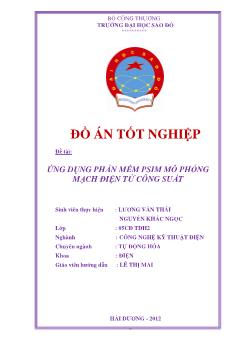 Đồ án Ứng dụng phần mềm PSIM mô phỏng mạch điện tử công suất