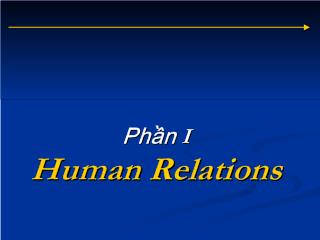 Excellence in Management - Phần I: Human Relations