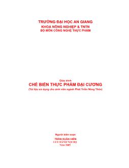 Giáo trình Chế biến thực phẩm đại cương