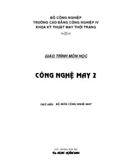 Giáo trình Công nghệ may 2