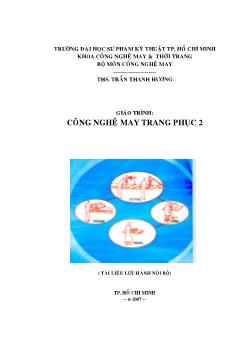 Giáo trình Công nghệ may trang phục 2