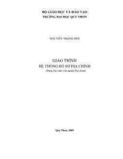 Giáo trình Hệ thống hồ sơ địa chính