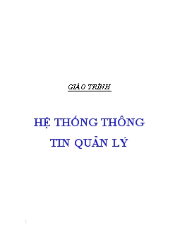 Giáo trình Hệ thống thông tin quản lý