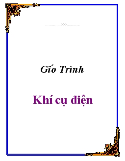 Giáo trình Khí cụ điện