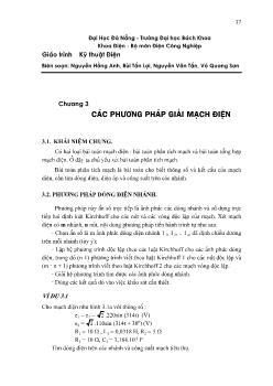 Giáo trình Kỹ thuật điện - Chương 3: Các phương pháp giải mạch điện