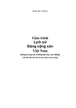 Giáo trình Lịch sử Đảng cộng sản Việt Nam (Dùng trong các trường Đại học, Cao đẳng)