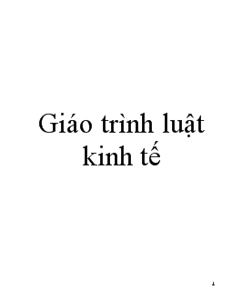 Giáo trình Luật kinh tế