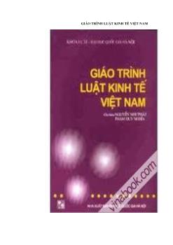 Giáo trình Luật kinh tế Việt Nam