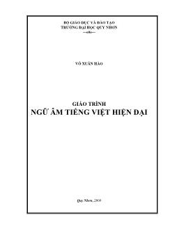 Giáo trình Ngữ âm tiếng Việt hiện đại