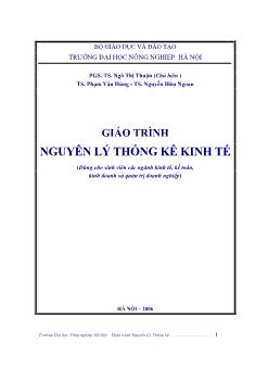 Giáo trình Nguyên lý thống kê (Dùng cho sinh viên các ngành kinh tế, kế toán kinh doanh và quản trị doanh nghiệp)