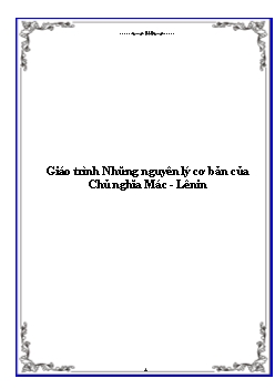 Giáo trình Những nguyên lý cơ bản của chủ nghĩa Mác - Lênin