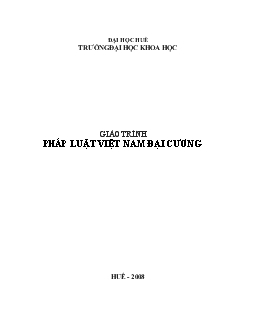 Giáo trình Pháp luật Việt Nam đại cương