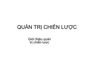 Giáo trình- Quản trị chiến lược