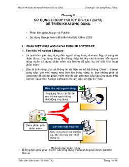 Giáo trình Quản trị mạng Windows Server 2003 - Chương 8: Sử dụng Group Policy Object (GPO) để triển khai ứng dụng