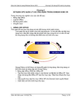 Giáo trình Quản trị mạng Windows Server 2003 - Chương 9: Sử dụng GPO quản lý các ứng dụng trong domain hcmc.vn