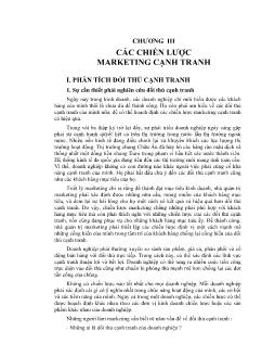 Giáo trình quản trị Marketing - Chương 3: Các chiến lược Marketing cạnh tranh