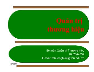 Giáo trình Quản trị thương hiệu