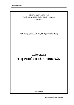 Giáo trình Thị trường bất động sản