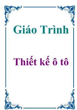 Giáo trình- Thiết kế ô tô