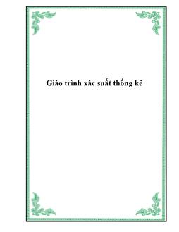 Giáo trình xác suất thống kê