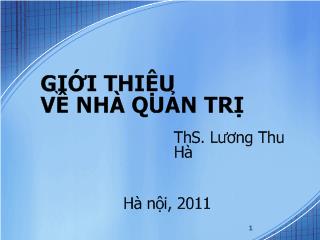 Giới thiệu về nhà quản trị