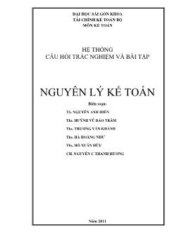 Hệ thống câu hỏi trắc nghiệm và bài tập Nguyên lý kế toán