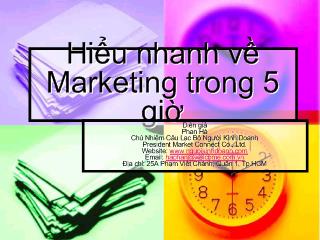 Hiểu nhanh về Marketing trong 5 giờ