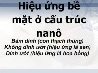 Hiệu ứng bề mặt ở cấu trúc nano