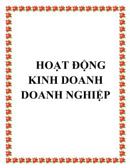 Hoạt động kinh doanh doanh nghiệp