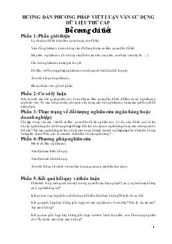 Hướng dẫn phương pháp viết luận văn sử dụng dữ liệu thứ cấp