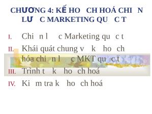 Kế hoạch hoá chiến lược marketing quốc tế