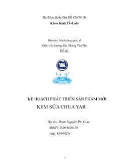 Kế hoạch phát triển sản phẩm kem sữa chua