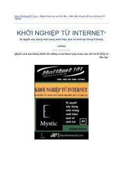 Khởi nghiệp từ internet