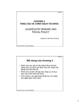 Kinh tế học vĩ mô - Chương 3: Tổng cầu và chính sách tài khóa