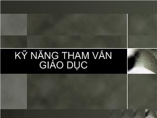 Kỹ năng tham vấn giáo dục