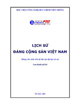 Lịch sử Đảng cộng sản Việt Nam (Dùng cho sinh viên hệ đào tạo Đại học từ xa)
