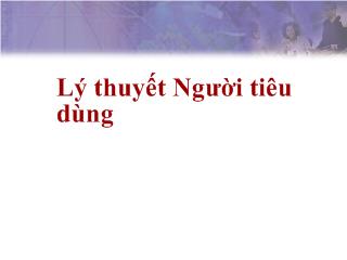 Lý thuyết Người tiêu dùng