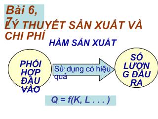 Lý thuyết sản xuất và chi phí