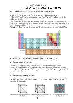 Lý thuyết và bài tập đại cương về kim loại