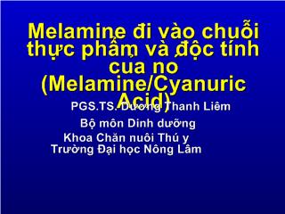 Melamine đi vào chuỗi thực phẩm và độc tính của nó