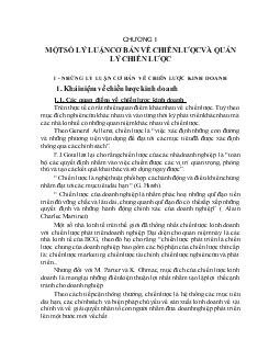 Một số lý luận cơ bản về chiến lược và quản lý chiến lược