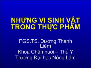 Những vi sinh vật trong thực phẩm