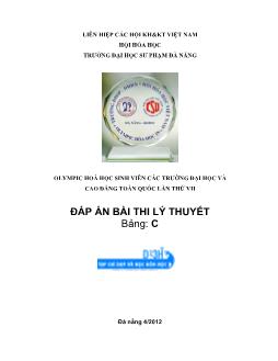 Olympic Hóa học sinh viên các trường Đại học và Cao đẳng toàn quốc lần thứ VII - Đáp án bài thi lý thuyết Bảng C