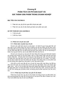 Phân tích chi phí sản xuất và giá thành sản phẩm trong doanh nghiệp